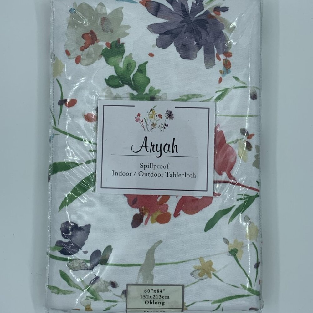 Aryah Floral Indoor/Outdoor Tablecloth Linen 60" x 84" Oblong*